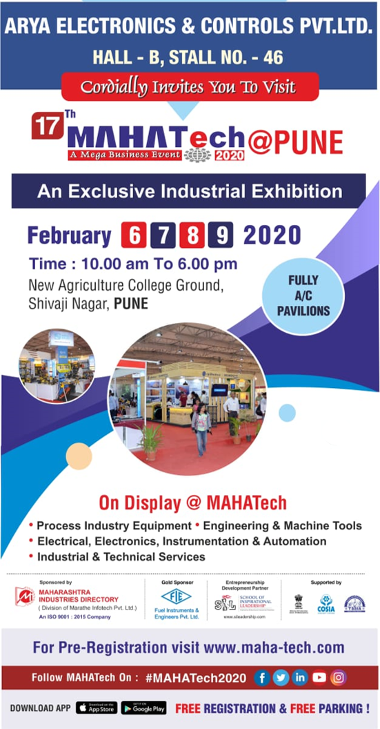 MAHATech Industrial Exhibition On Pune 2020 Stall No. B-46